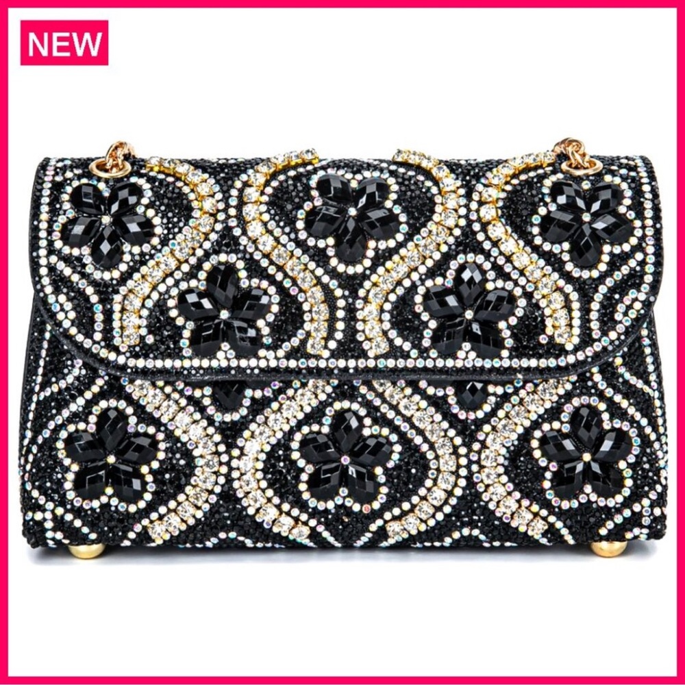 Rhinestone Evening Bag with Chain Strap, Crossbody and Shoulder Purse new